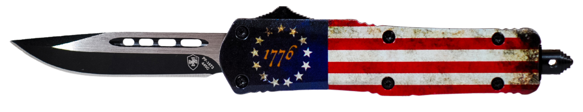 Templar Knife 1776, Temp Sbrf331 Smll Betsy Ross Flag Drop Point Blk