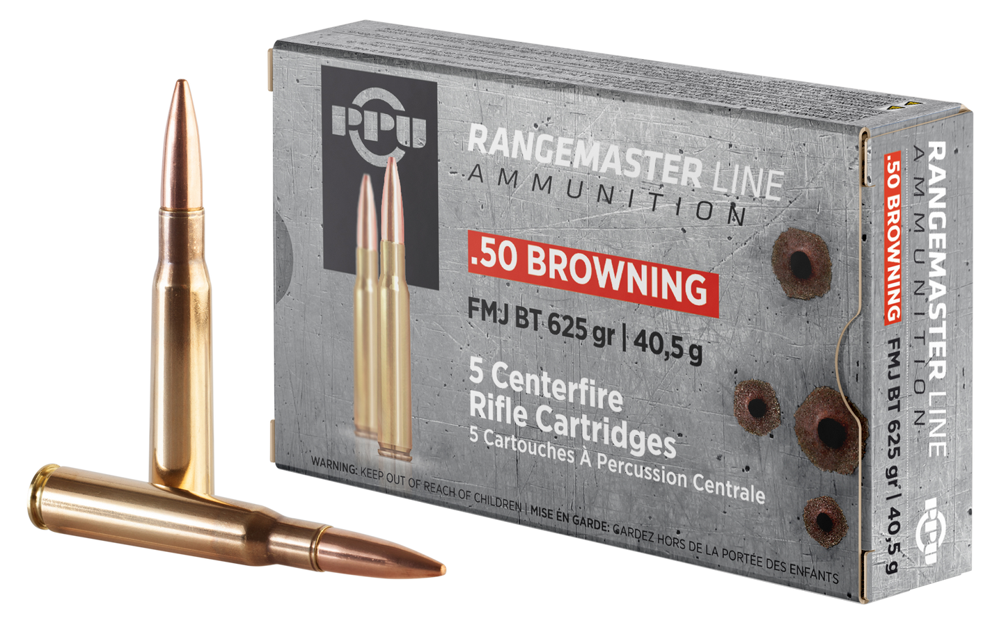Ppu Rangemaster, Ppu Pprm50 .50 Bmg 625 Fmj Rngmstr 5/20
