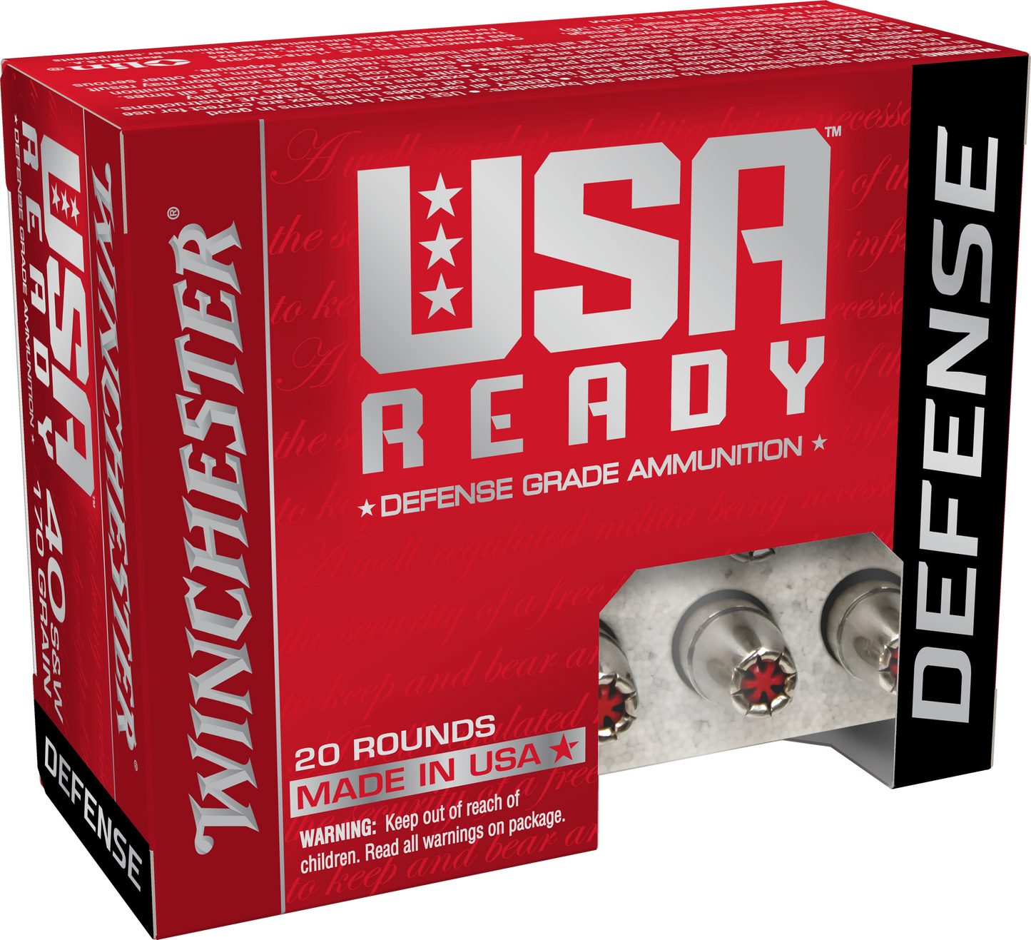 Winchester Ammo Usa, Win Red40hp 40s 155 Hexhp Usready 20/10