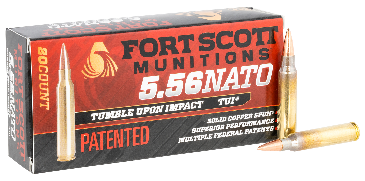 Fort Scott Munitions Tumble Upon Impact (tui), Fsm 556-062-scv 556nato 62gr Scs Tui 20/25