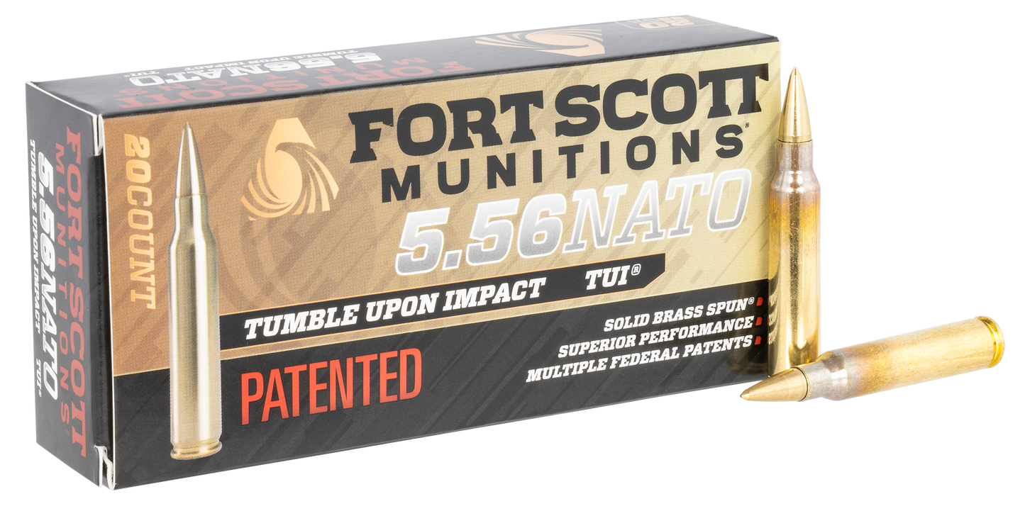 Fort Scott Munitions Tumble Upon Impact (tui), Fsm 556-062-sbv1 556nato 62gr Sbs Tui 20/25