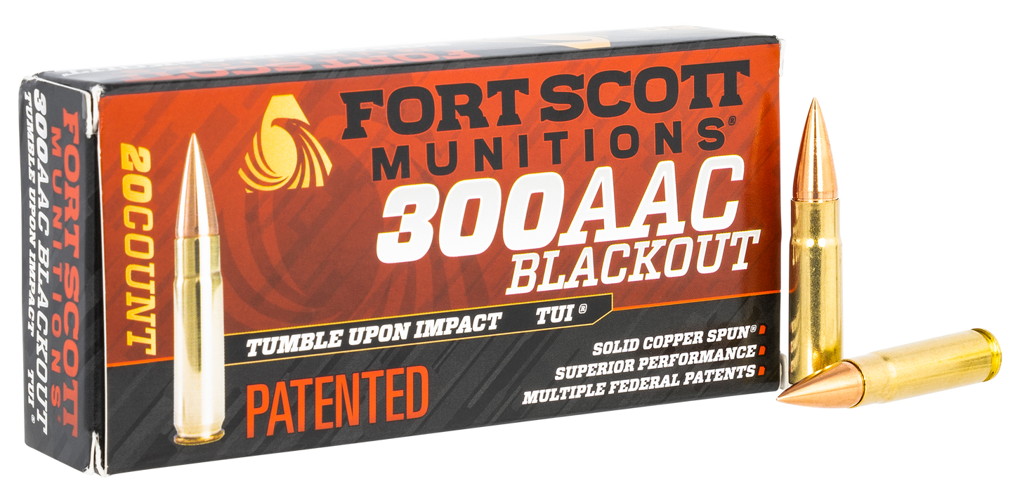 Fort Scott Munitions Tumble Upon Impact (tui), Fsm 300-115-scv 300bo 115gr Scs Tui 20/25
