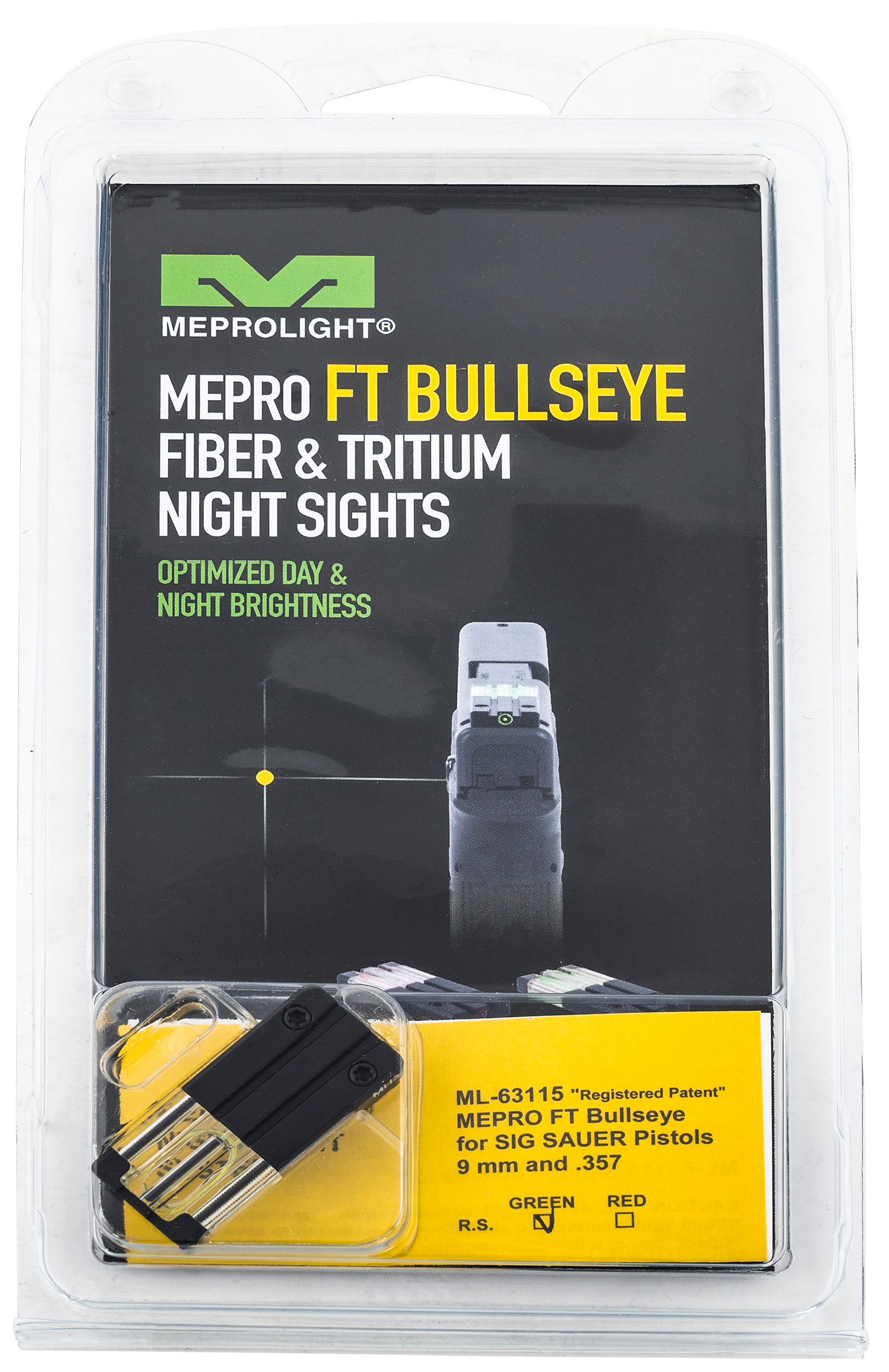 Mepro Usa Llc Mepro Ft Bullseye, Mepro 631153108 Ft Bullseye sig P226/320 Grn