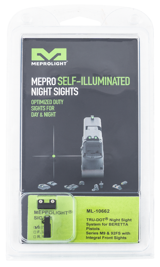 Mepro Usa Llc Mepro Tru-dot Fixed Sights, Mepro 106623101  Trudot Beretta M9/m92    Grn/grn