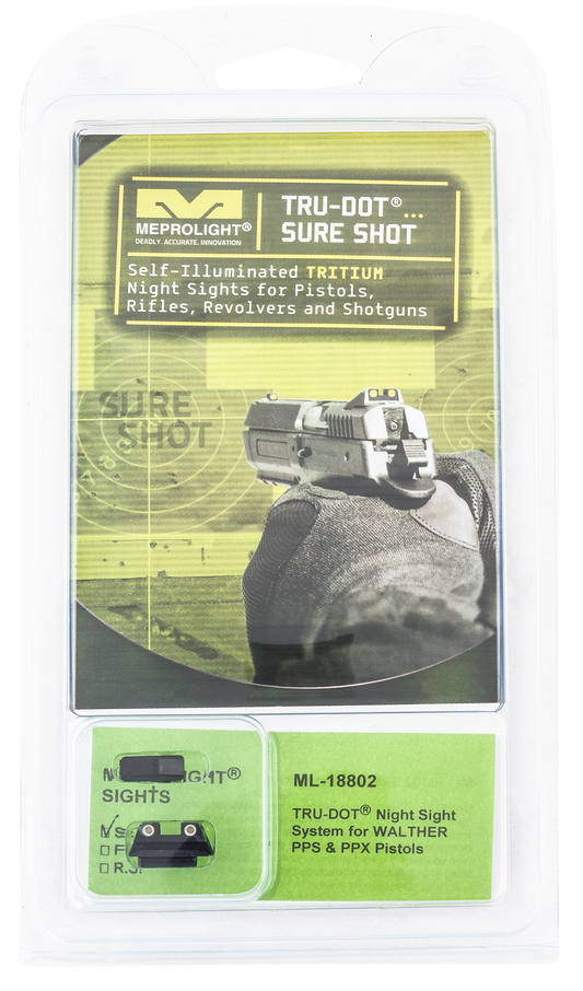 Mepro Usa Llc Mepro Tru-dot Fixed Sights, Mepro 188023101   Trudot Walther Pps/ppx   Grn/grn