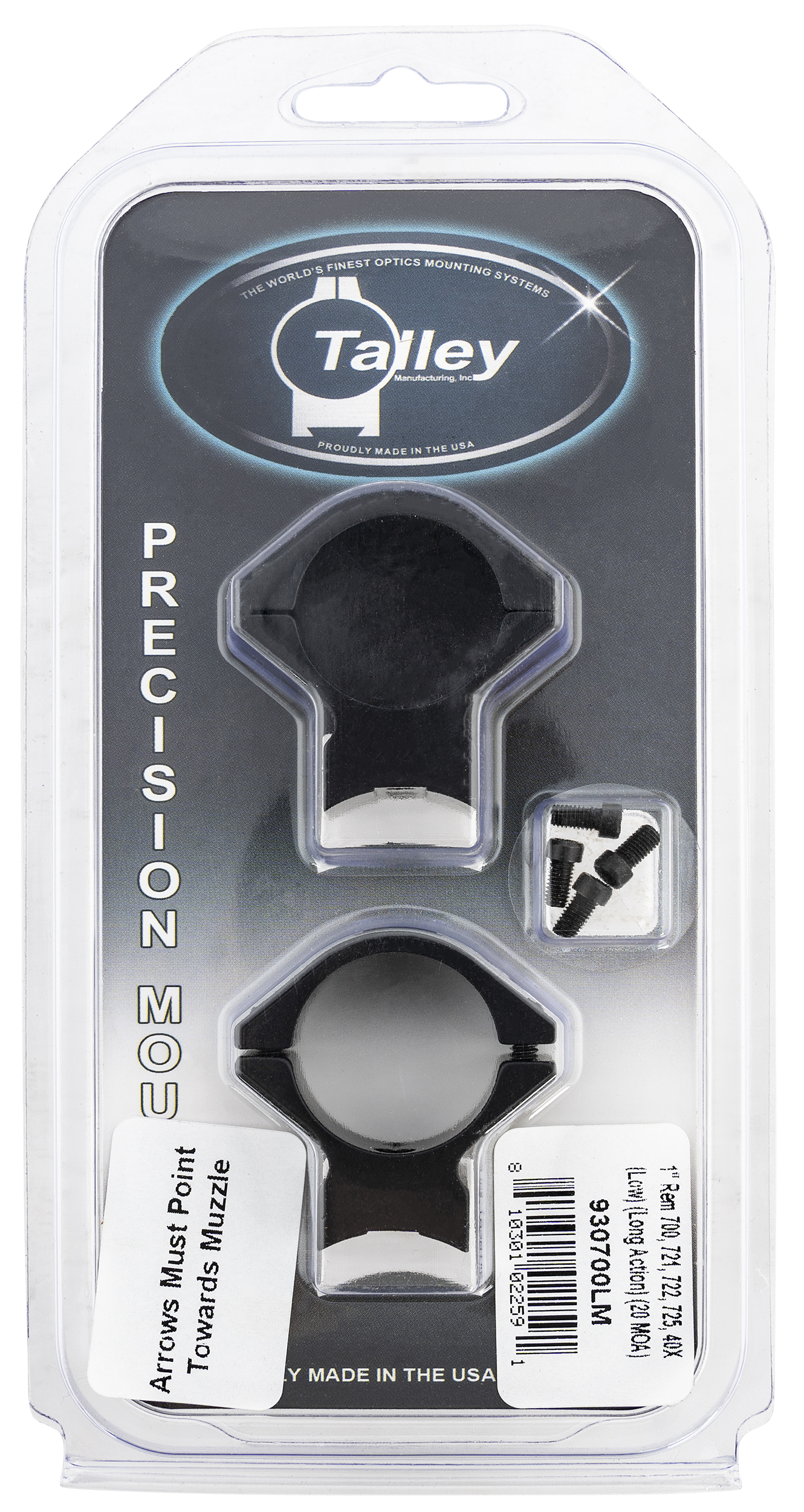 Talley Scope Ring Set, Tal 930700lm 1" Model 700 (low) (long Action 20