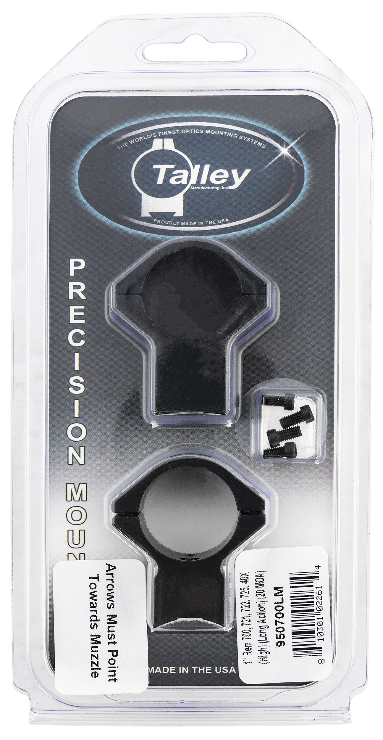 Talley Scope Ring Set, Tal 950700lm 1" Model 700 (high) (long Action 20