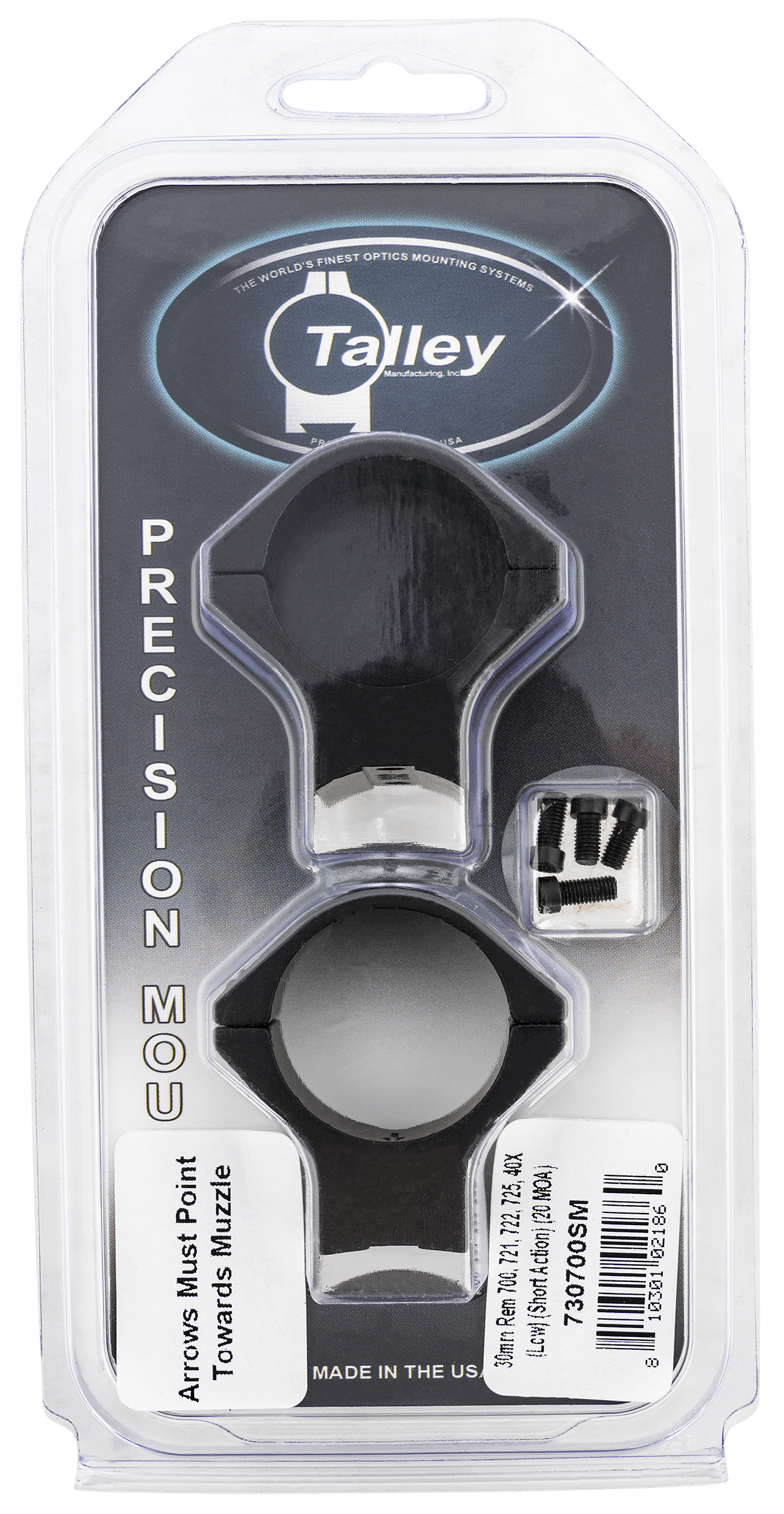 Talley Scope Ring Set, Tal 730700sm 30mm Model 700 (low) (short Action