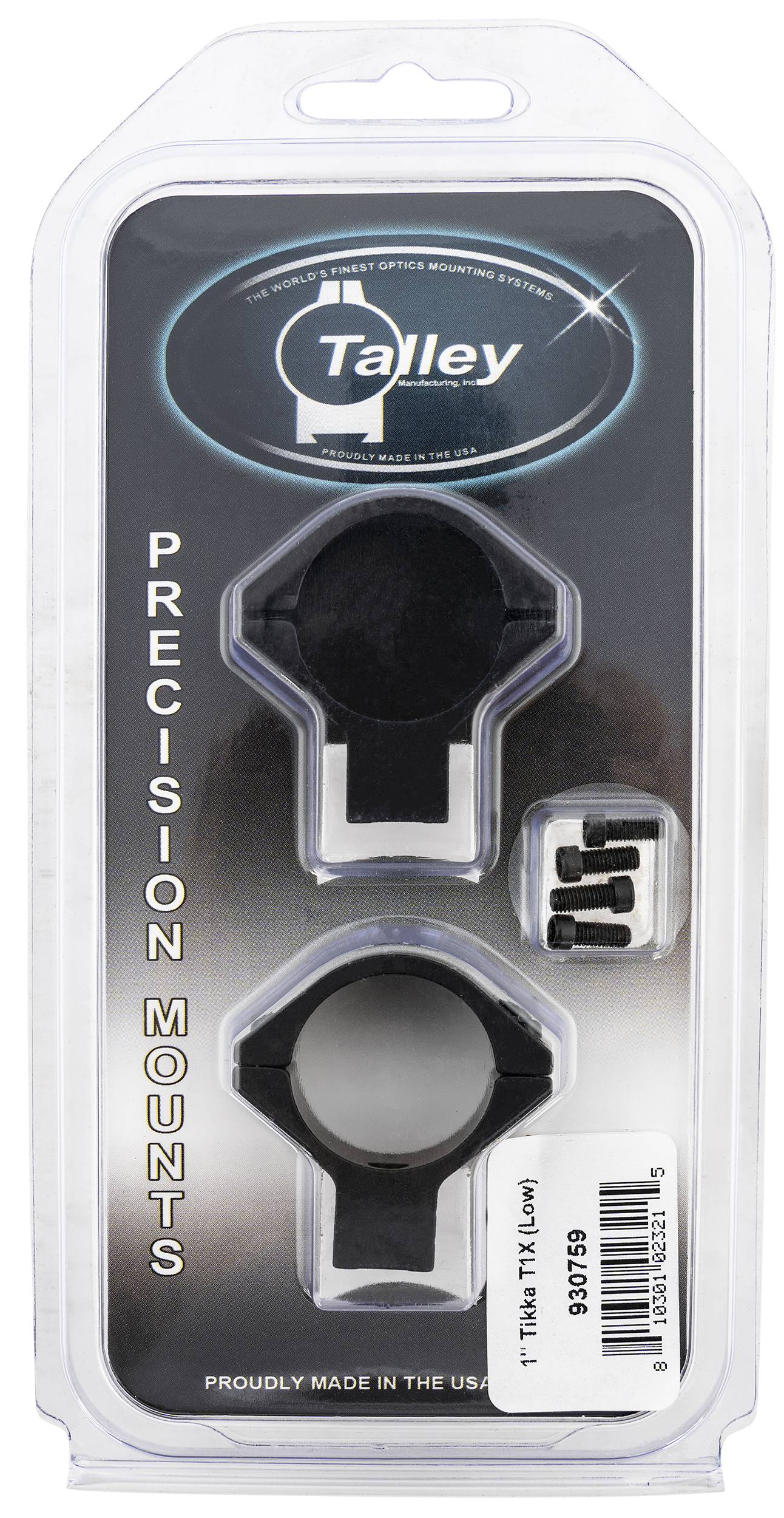 Talley Scope Ring Set, Tal 930759 1" Tikka T1x (low)