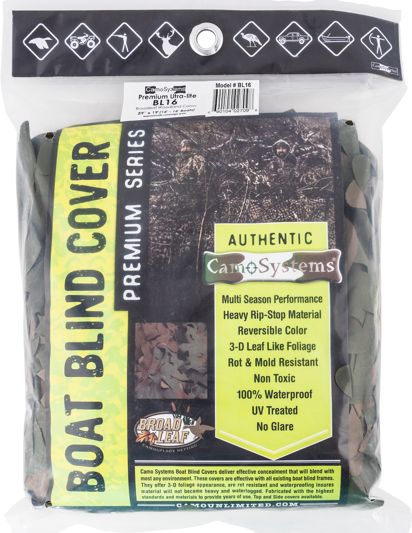 Camo Unlimited Broad Leaf, Camo Bl16 Broad Leaf 14-16 Boats Woodland