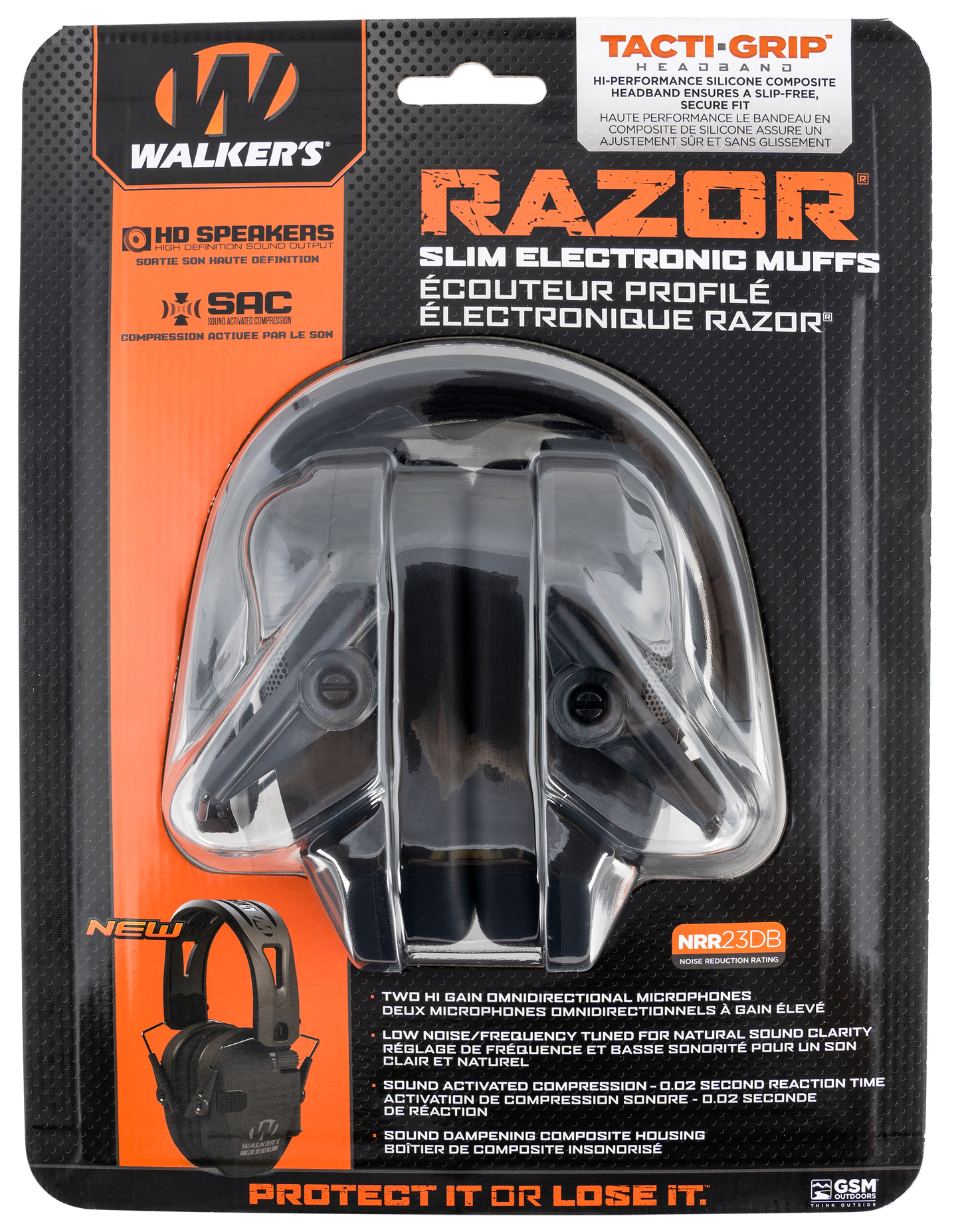 Walkers Game Ear Razor, Wlkr Gwp-rsemrh Razr Muff Tacti-grip Blk