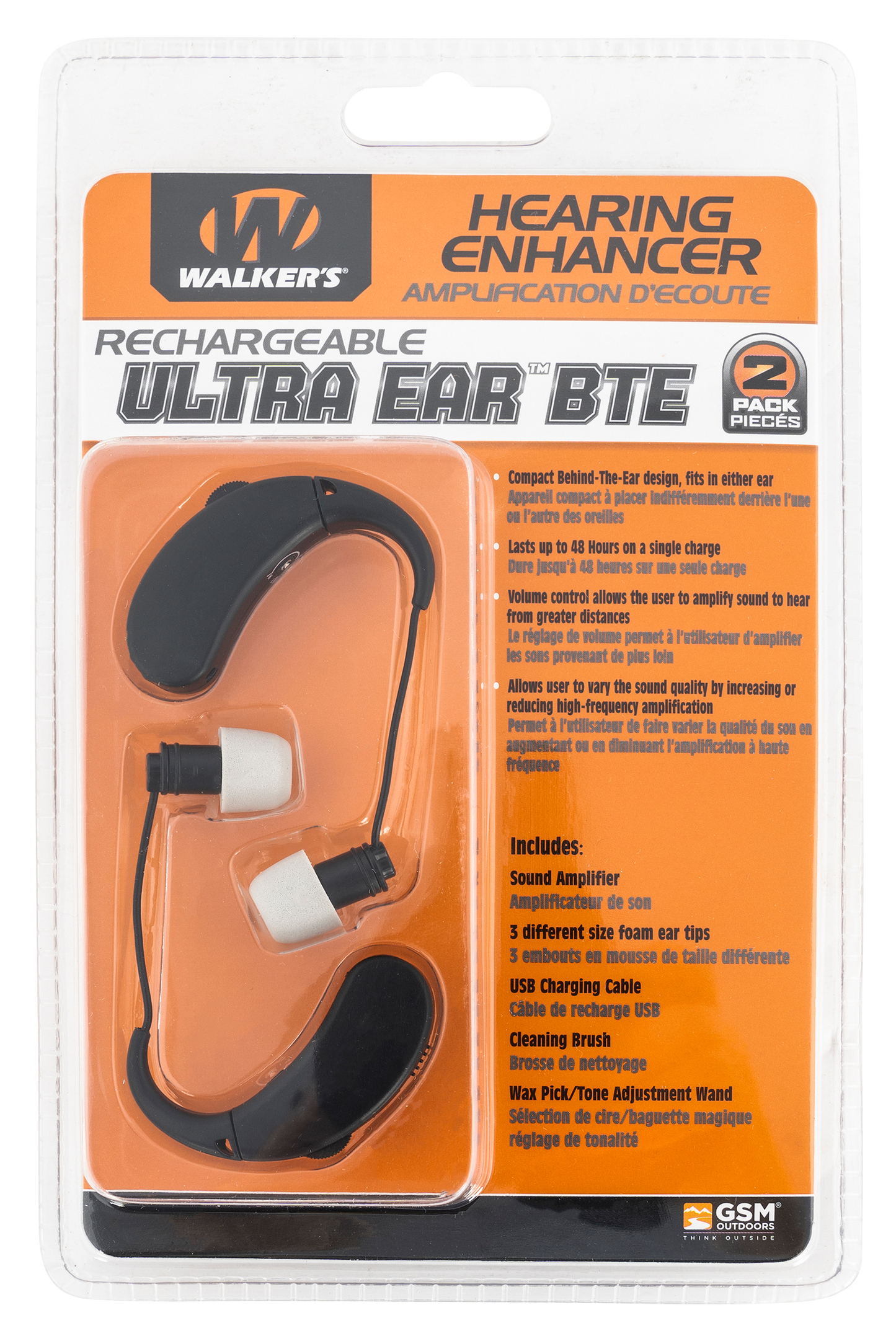 Walkers Game Ear Ultra Ear, Wlkr Gwp-rchue-2pk Rechargeable Ultra Ear 2-pack