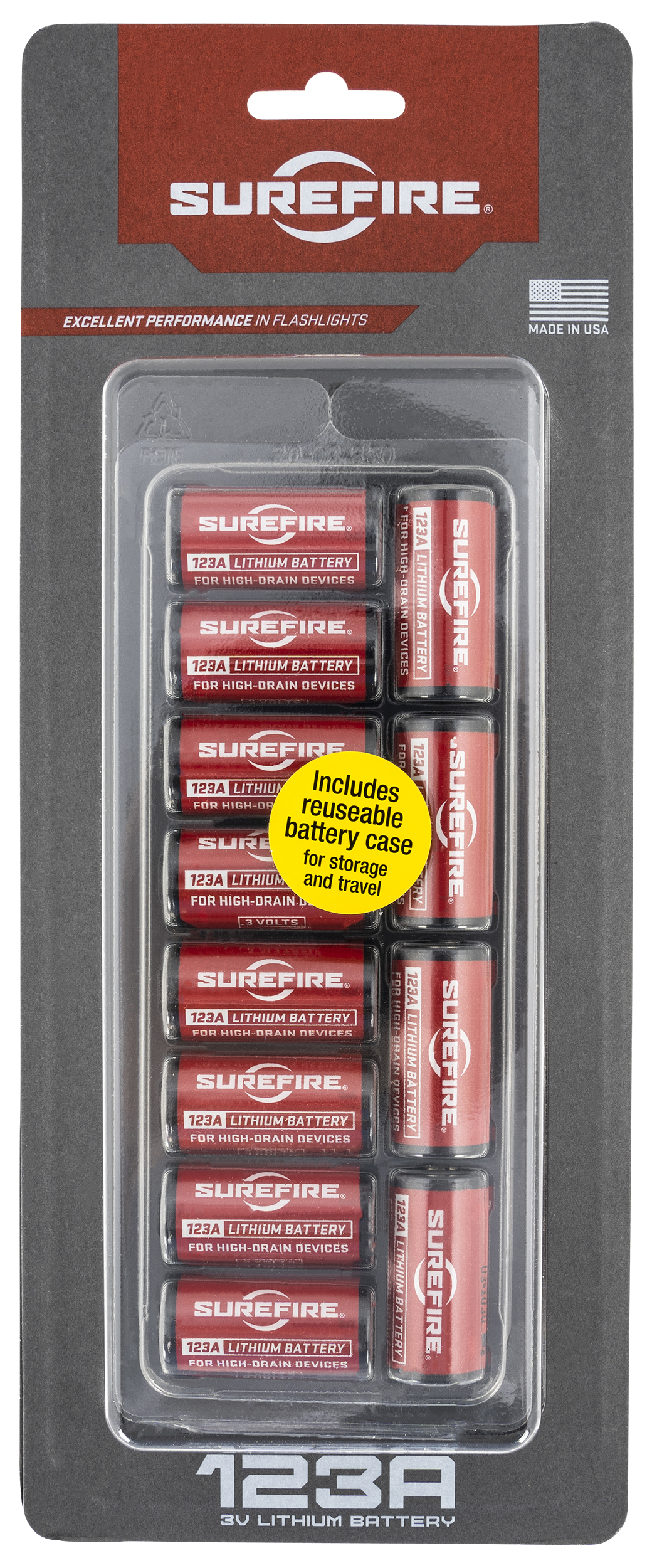 Surefire Cr123a, Sf Sf12a-bb Cs Sf123a Batteries 12 Clamshell