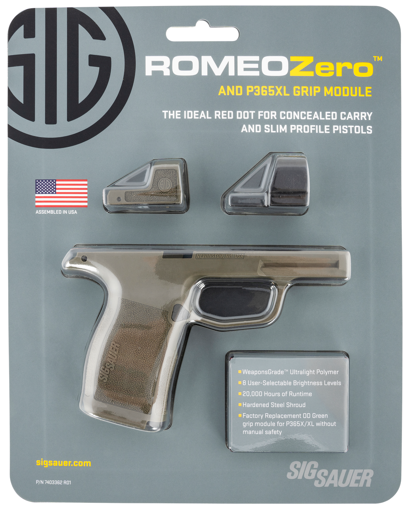 Sig Sauer Electro-optics Romeozero, Sig Sorg0605 Romeozero Od Green Grip Mod Kit 6moa