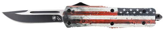 Templar Knife Wood Us Flag, Temp L-wus-33-1 Large Wood Us Flag Drop Black