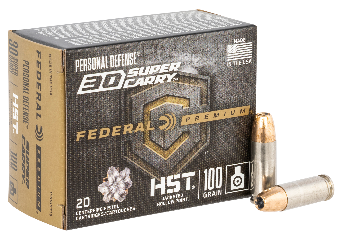 Federal Premium, Fed P30hst1s 30 Super Carry 100gr Hst Jhp 20/10