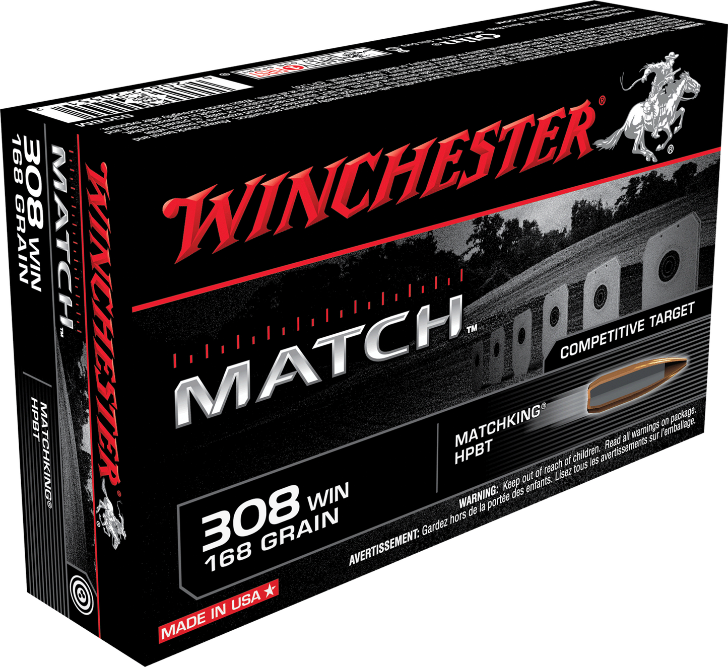 Winchester Ammo Match, Win S308m 308 168bthp 20/10