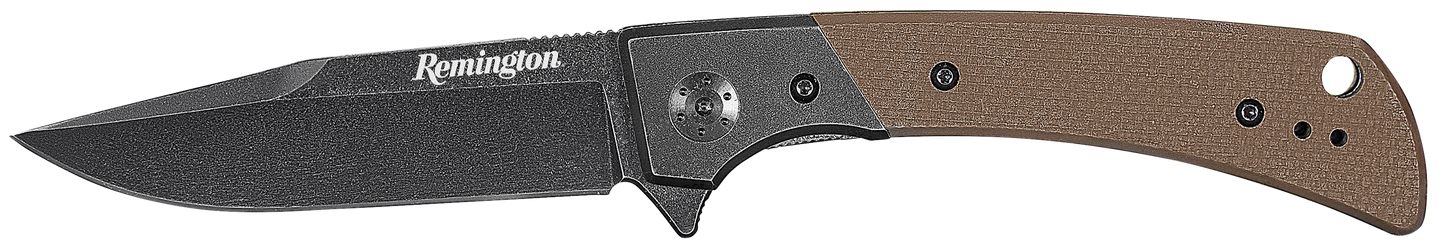 Remington Accessories Edc, Rem 15667 Edc Drop Pnt Fldr G10 Tan D2 Stonewash
