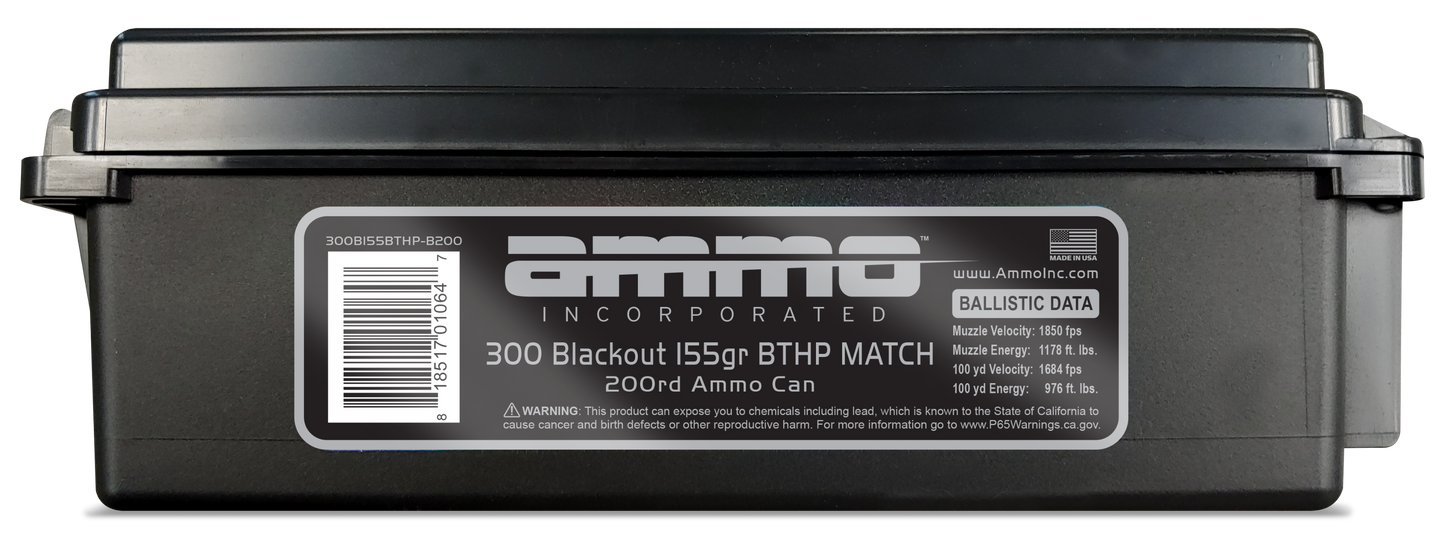 Ammo Incorporated Signature, Ammoinc 300b155bthp-b200 300bo 155 Bthp 200/6