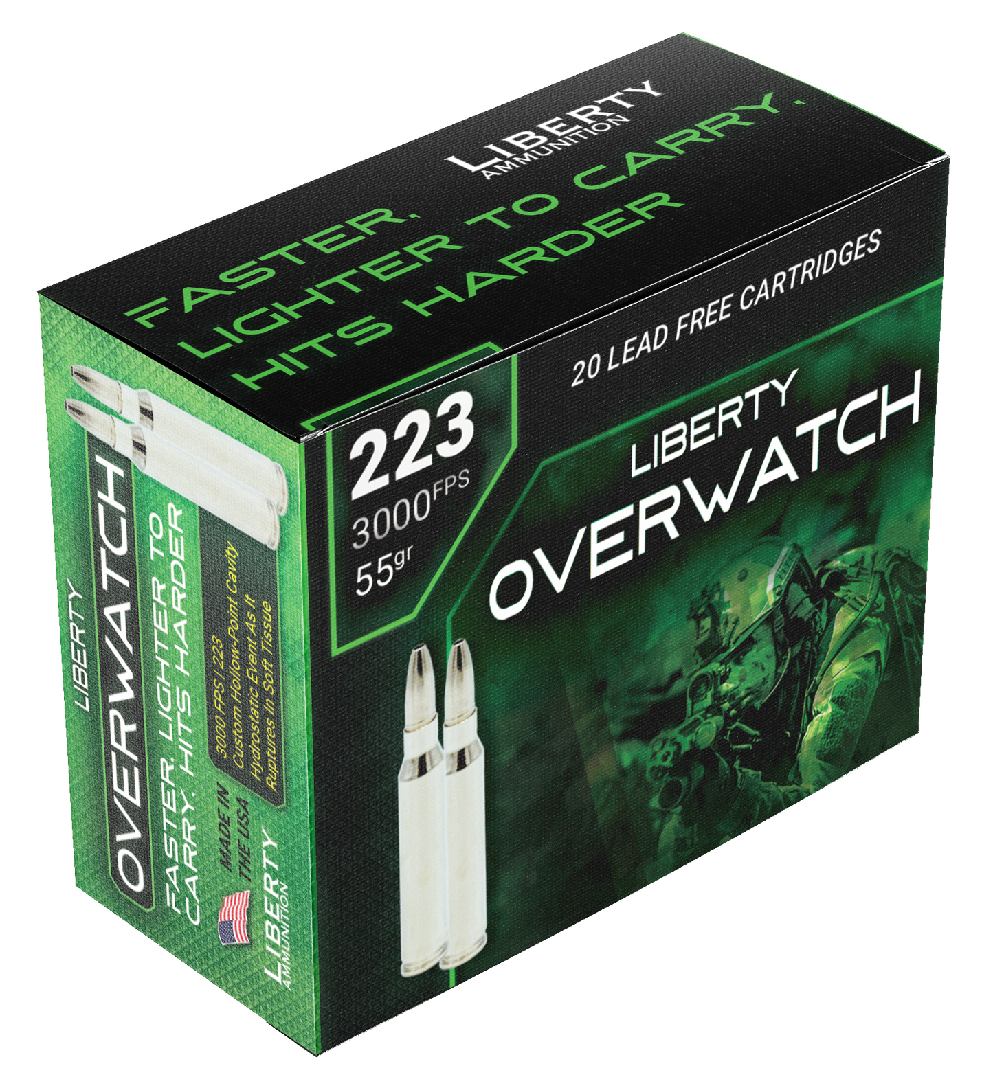 Liberty Ammunition Overwatch, Liberty La-ow223-55-3000 223 55g Overwatch 20/50
