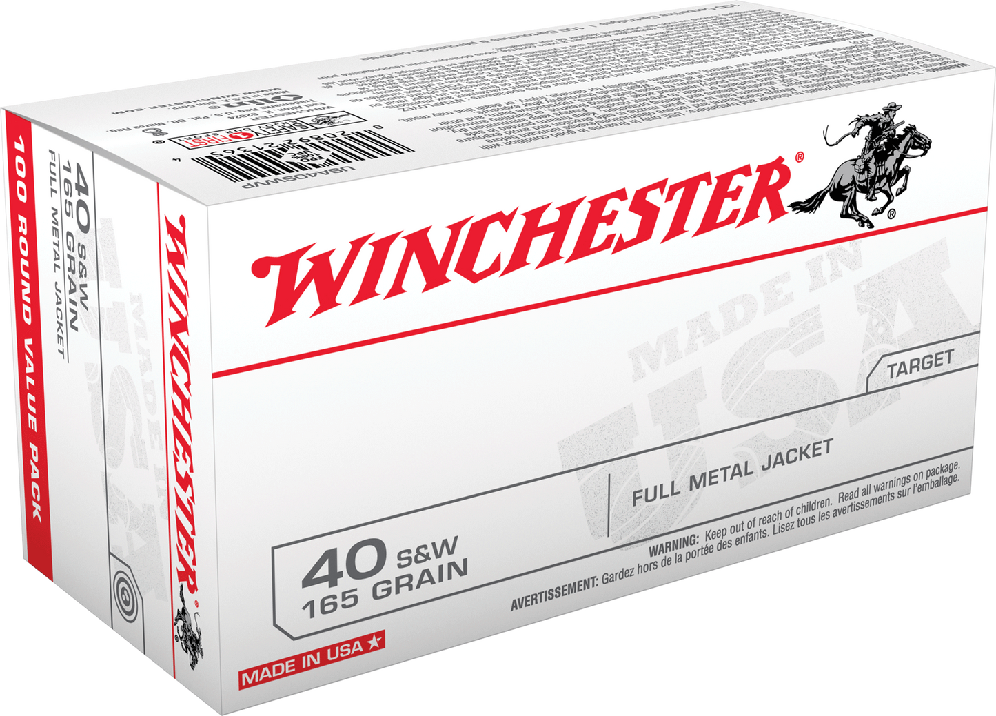 Winchester Ammo Usa, Win Usa40swvp 40s 165 Fmj 100/05