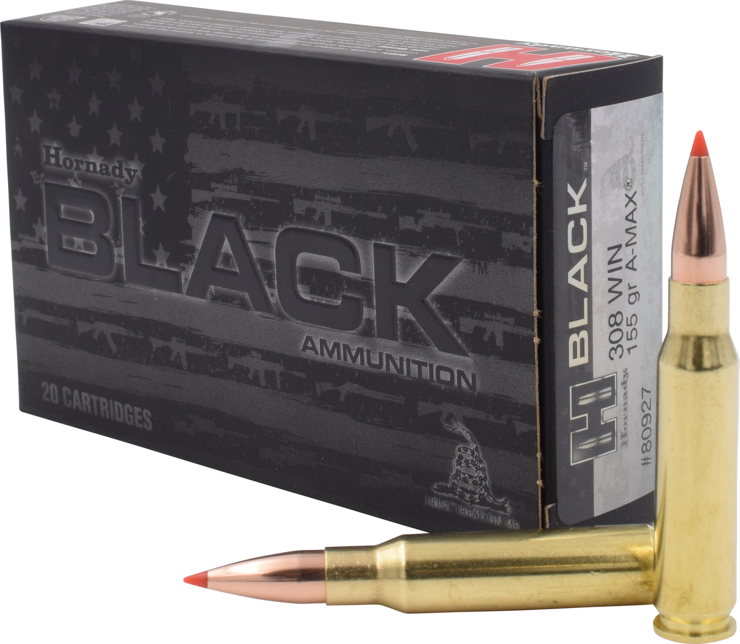 Hornady Black, Horn 80927 Black 308 155 Amax 20/10