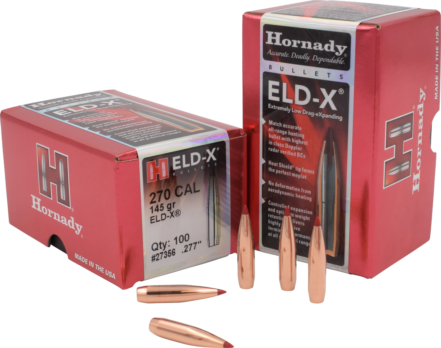 Hornady Eld-x, Horn 27356 Bull .277 145 Eldx 100/15