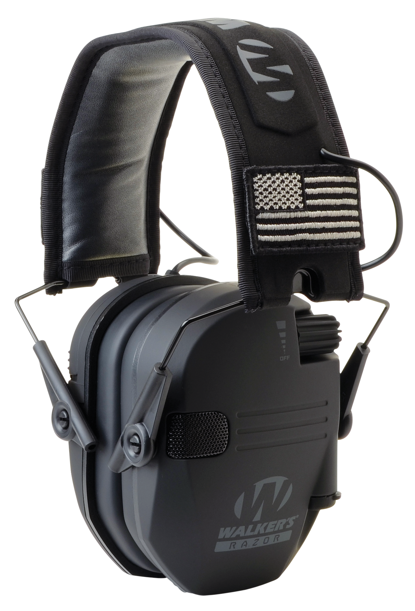 Walkers Game Ear Razor, Wlkr Gwp-rsempat Razr Patriot Muff Blk