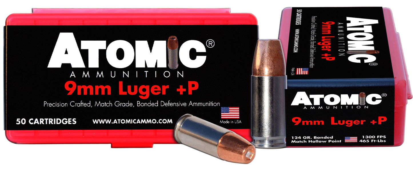 Atomic Pistol, Atomic 00409 9mm 124 Match Hp 50/10