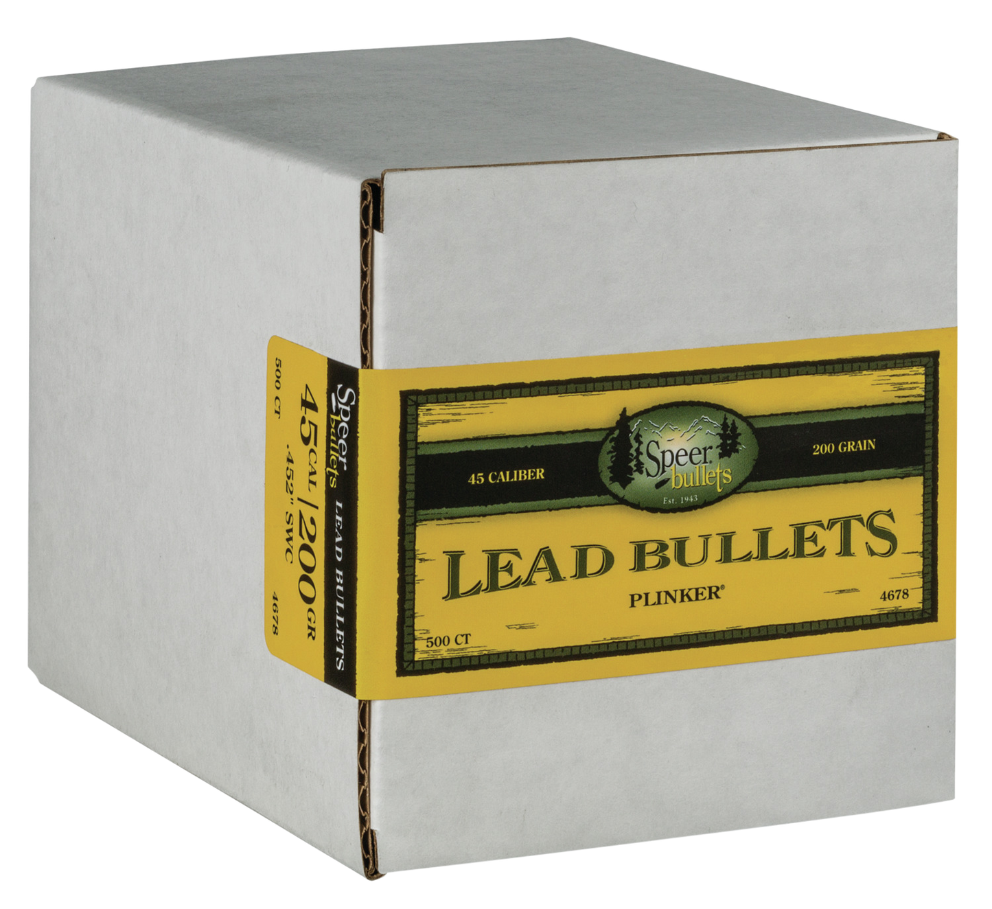 Speer Ammo Handgun, Speer 4678 Bull .452 200 Lswc 500