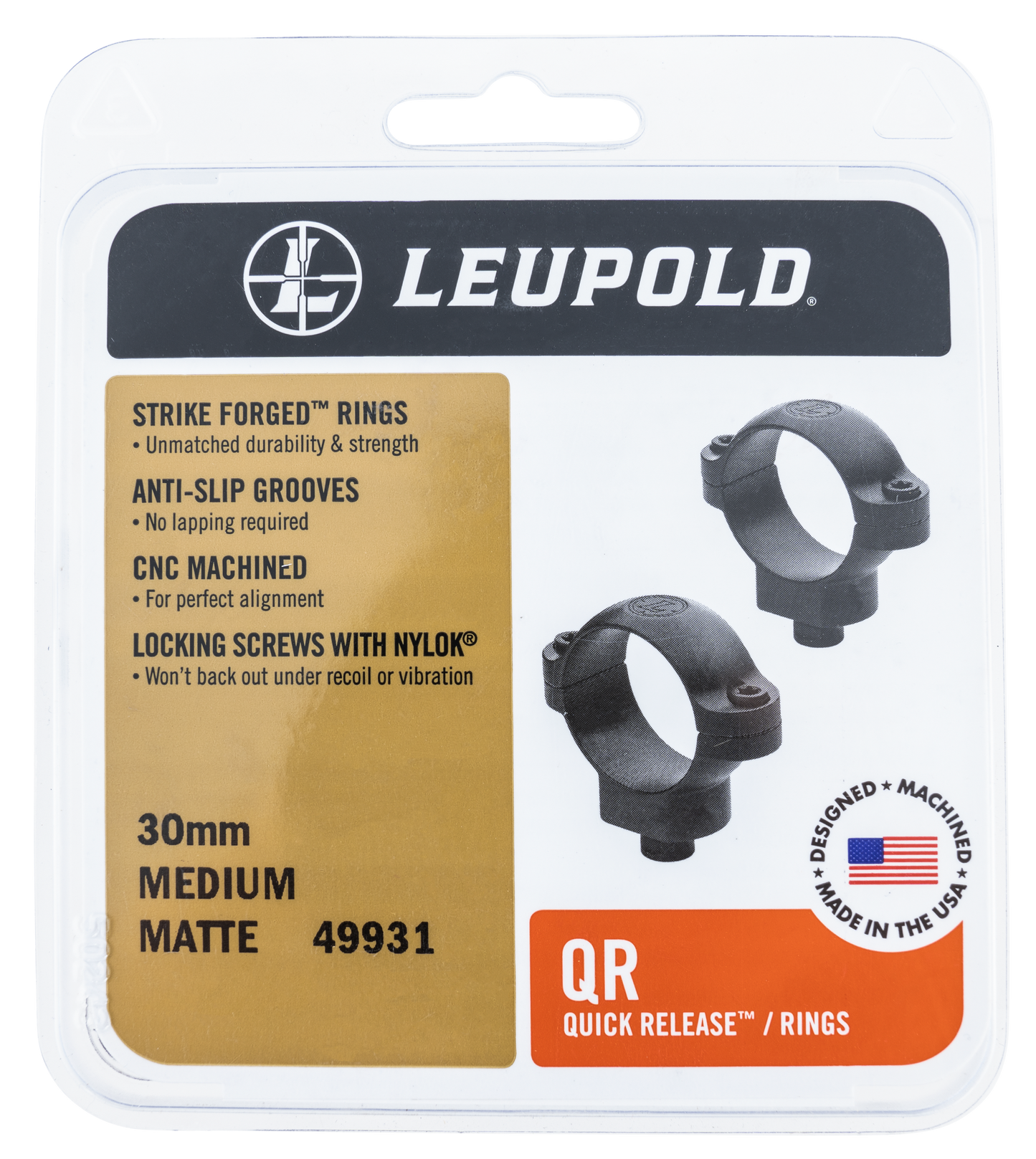 Leupold Quick Release, Leu 51717 Qr Rings 30mm Low Mt