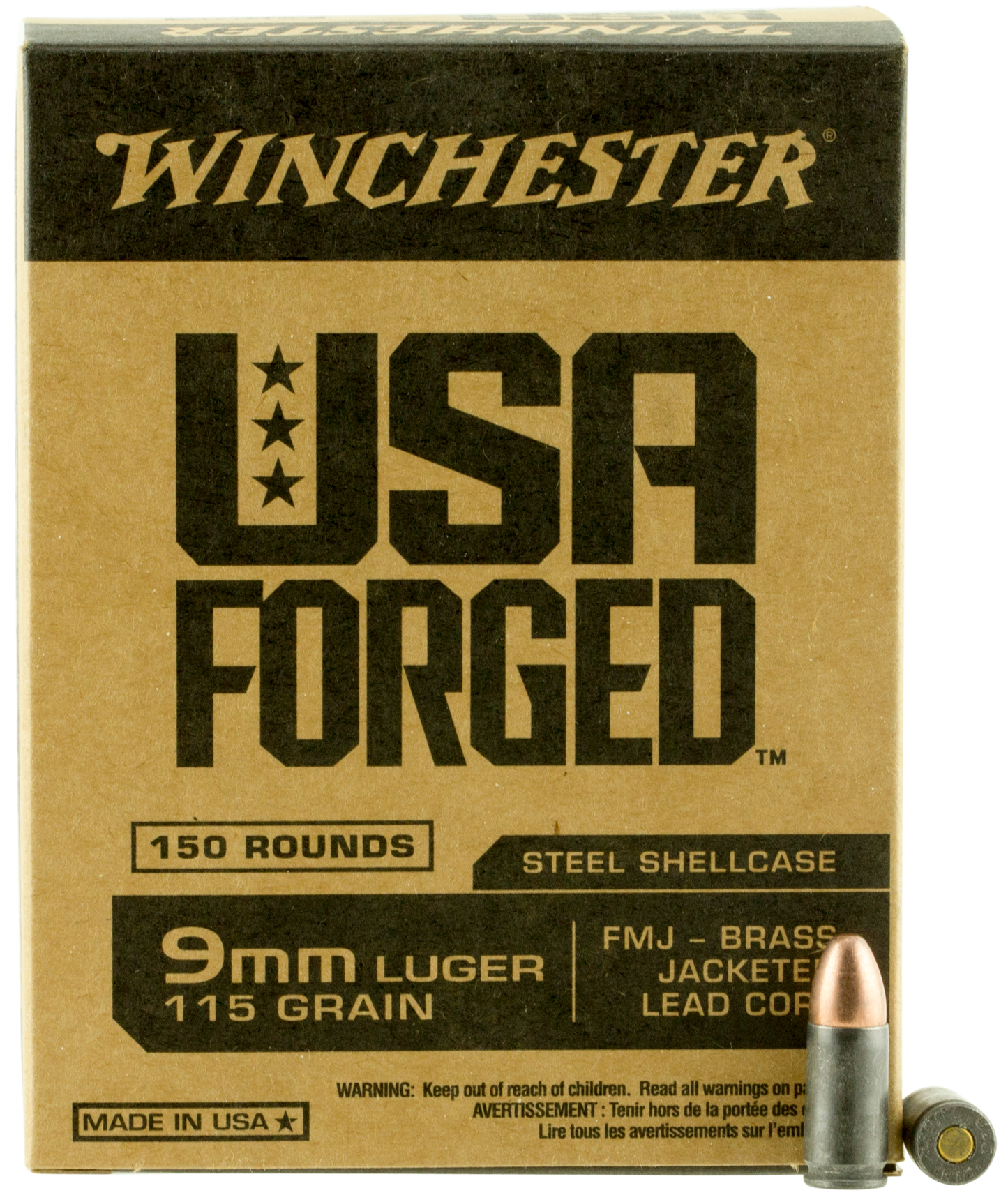 Winchester Ammo Usa, Win Win9s 9mm 115 Fmj Stl Cs 150/05