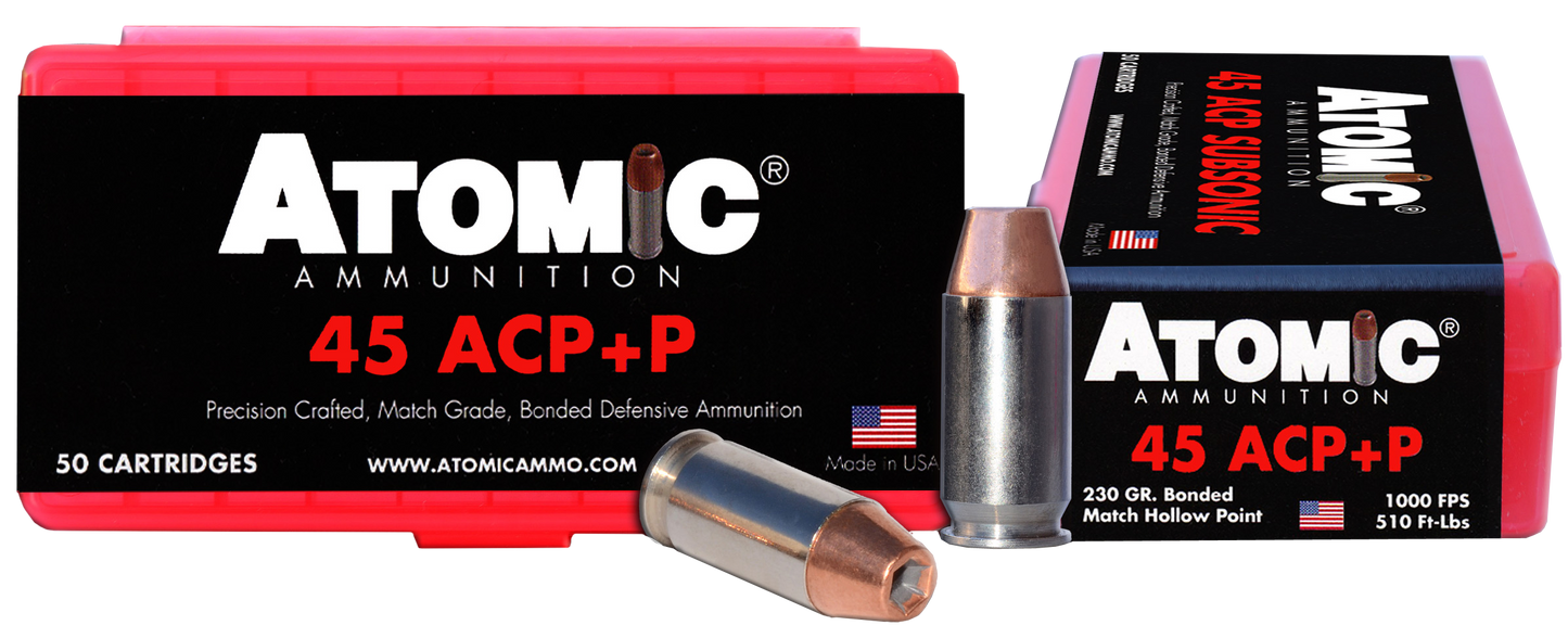 Atomic Pistol, Atomic 00433 45acp+p 230 Bonded Match Hp 50/10
