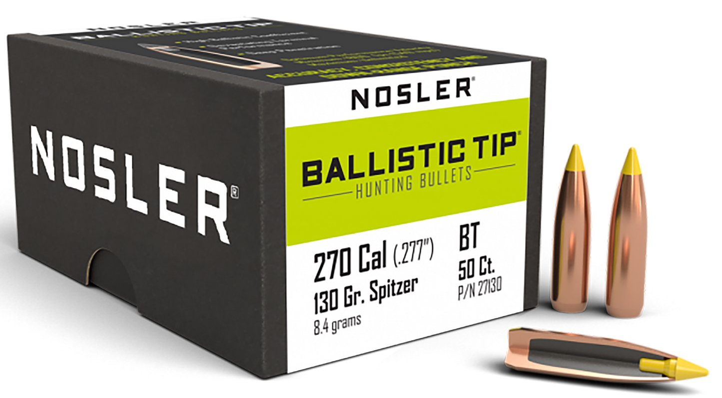 Nosler Ballistic Tip, Nos 27130 Blstc Hnt 270 130 Sptzr 50