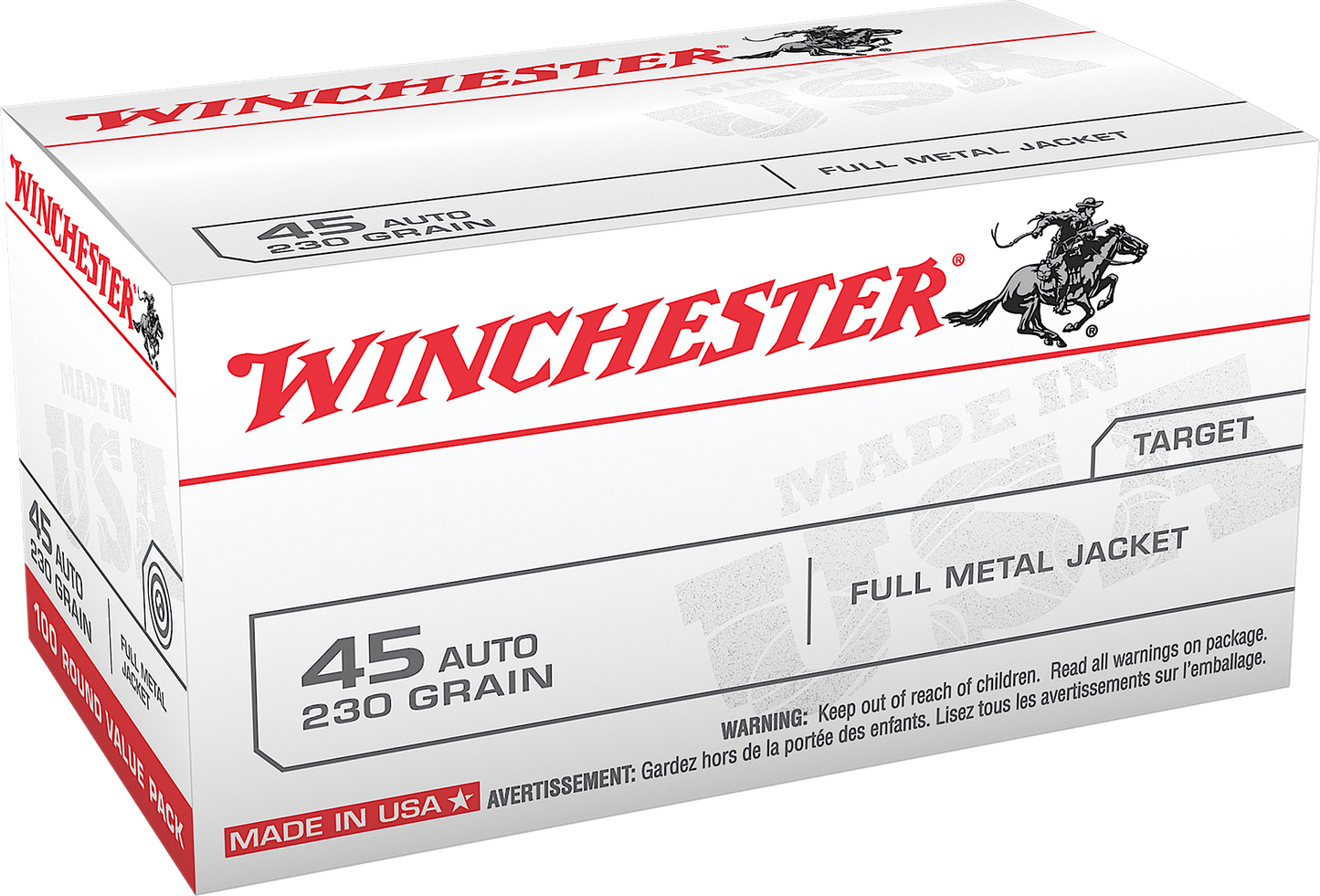 Winchester Ammo Usa, Win Usa45avp 45 230 Fmj 100/05
