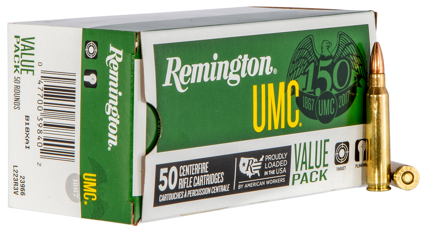 Remington Ammunition Umc, Rem 23966 L223r3v Umc 223 Vp 55 Mc 50/08