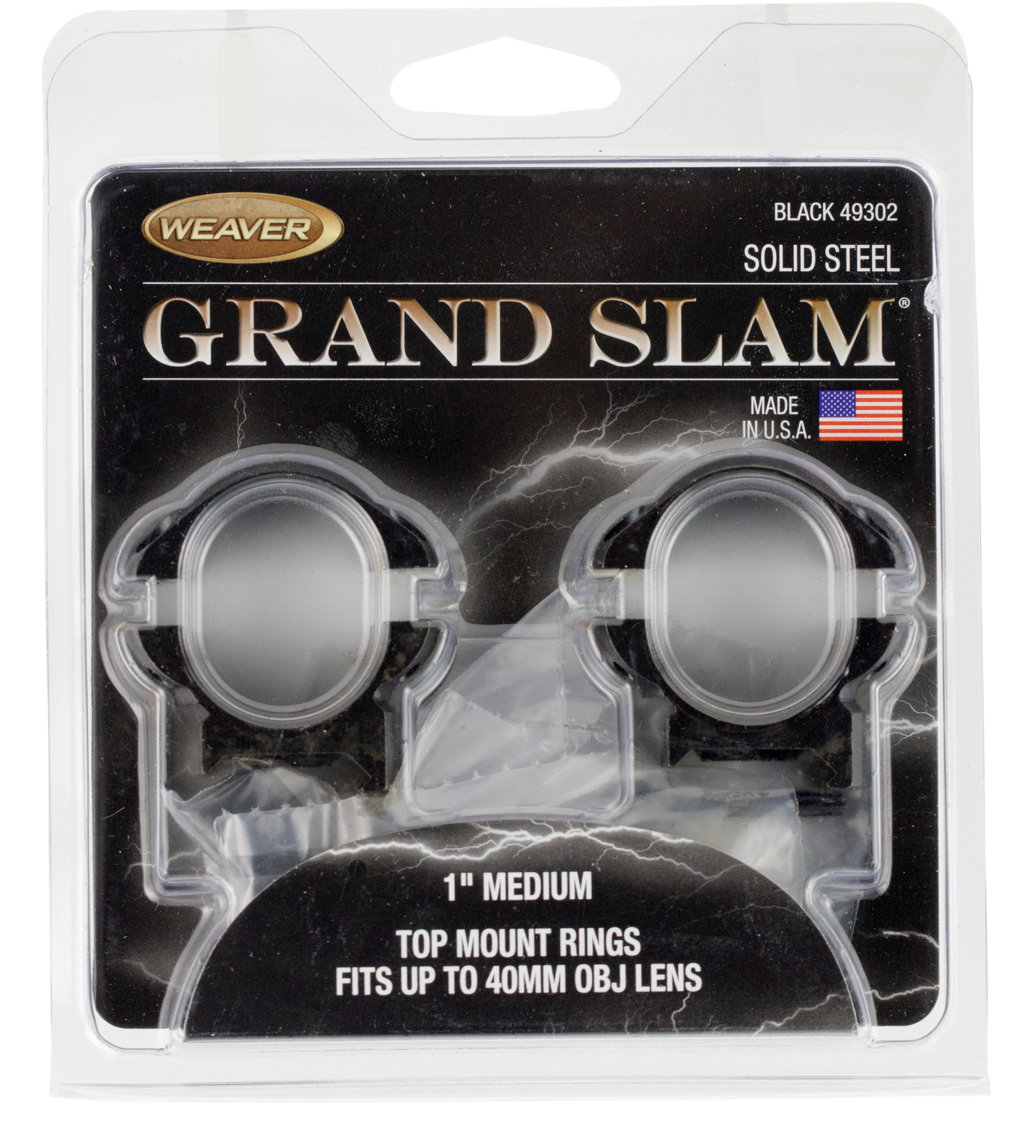 Weaver Mounts Grand Slam, Weav 49302 Grandslam Rings 1in Med