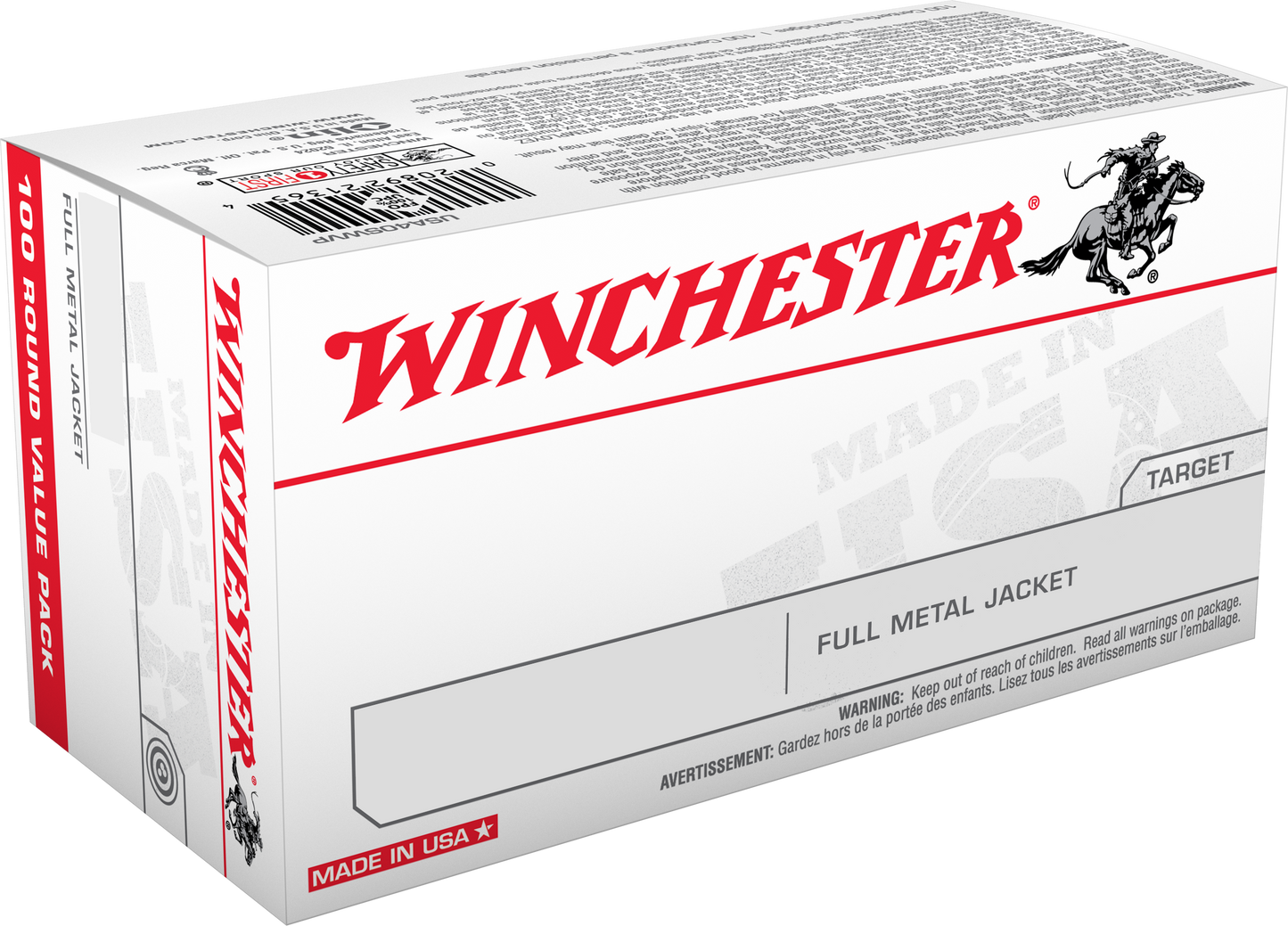 Winchester Ammo Usa, Win Usa380vp 380 95 Fmj 100/05