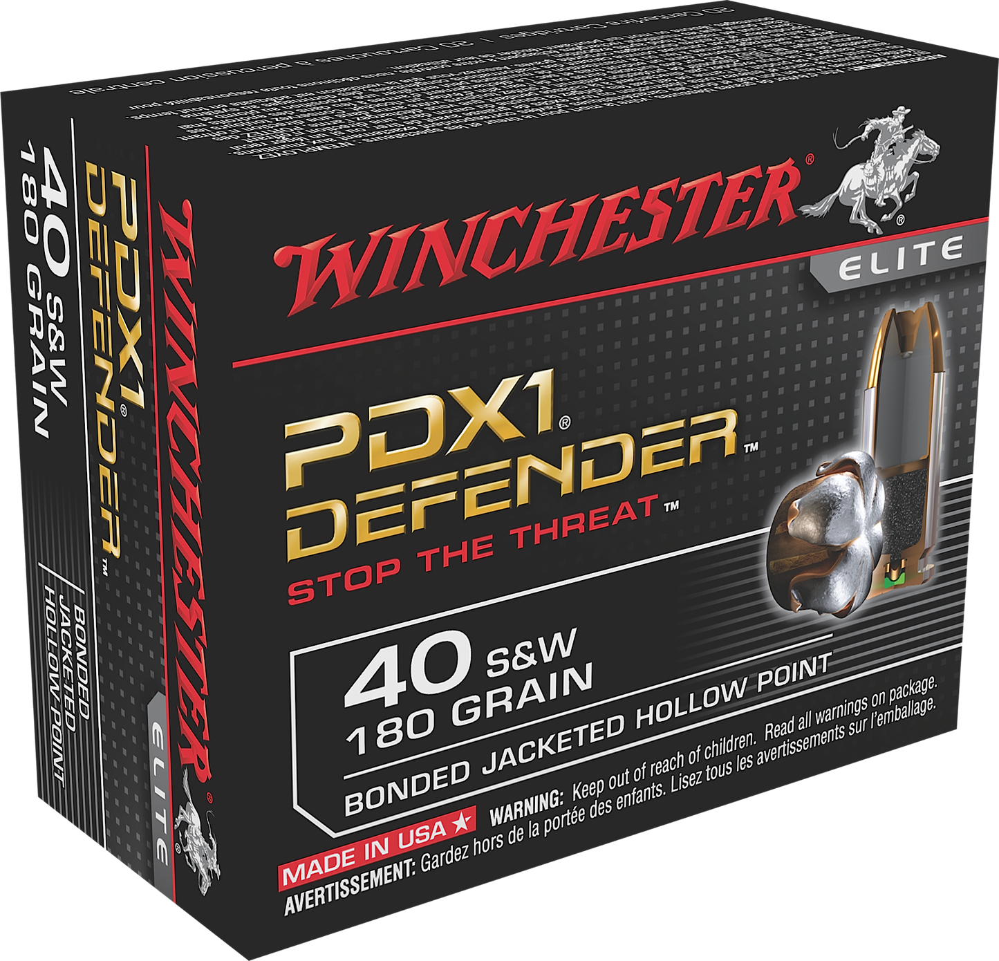 Winchester Ammo Pdx1 Defender, Win S40swpdb1 40s 180 Pdx 20/10