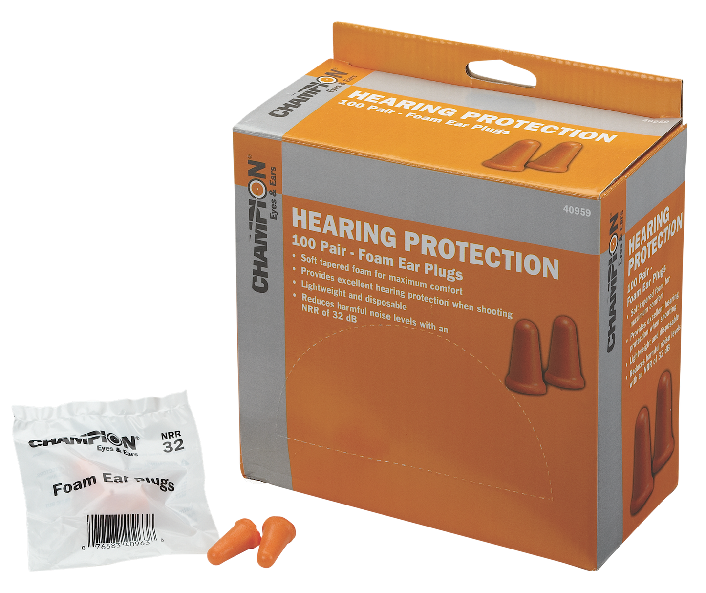 Champion Targets Molded Ear Plugs, Champ 40959 Foam Ear Plugs 100pr