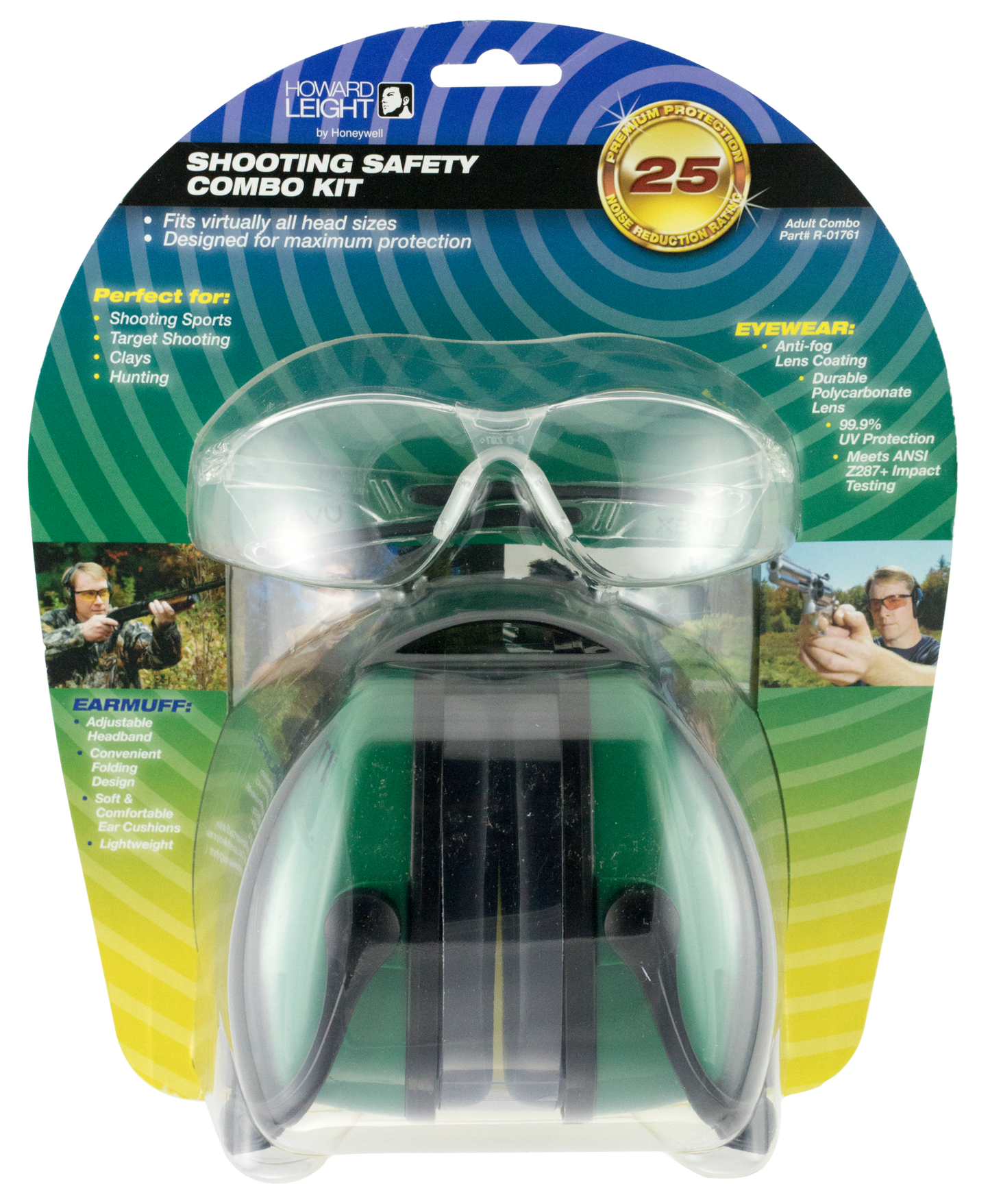 Howard Leight Shooting Sports Safety, How R01761 Muff/glasses Combo Green