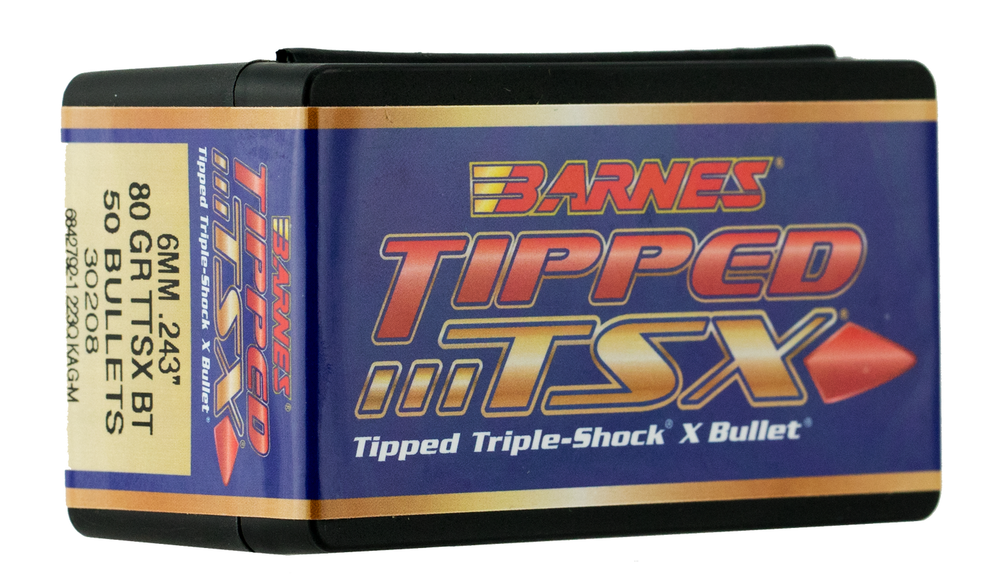 Barnes Bullets Tipped Tsx, Brns 30208 .243 80 Tipped Tsx Bt 50