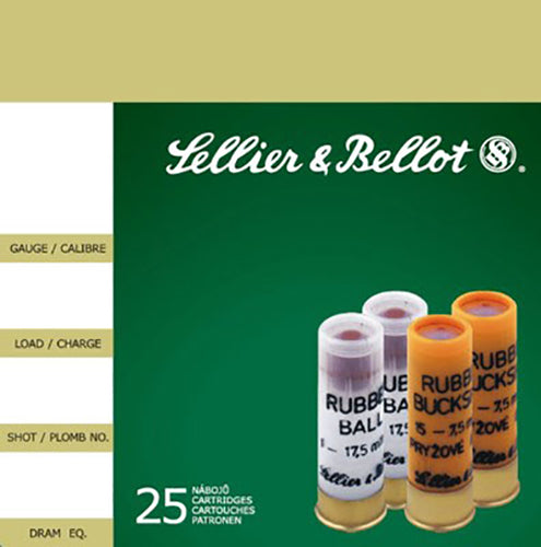 Sellier & Bellot Shotgun, S&b Sb12rsa 12ga Buck Rubber 25/10