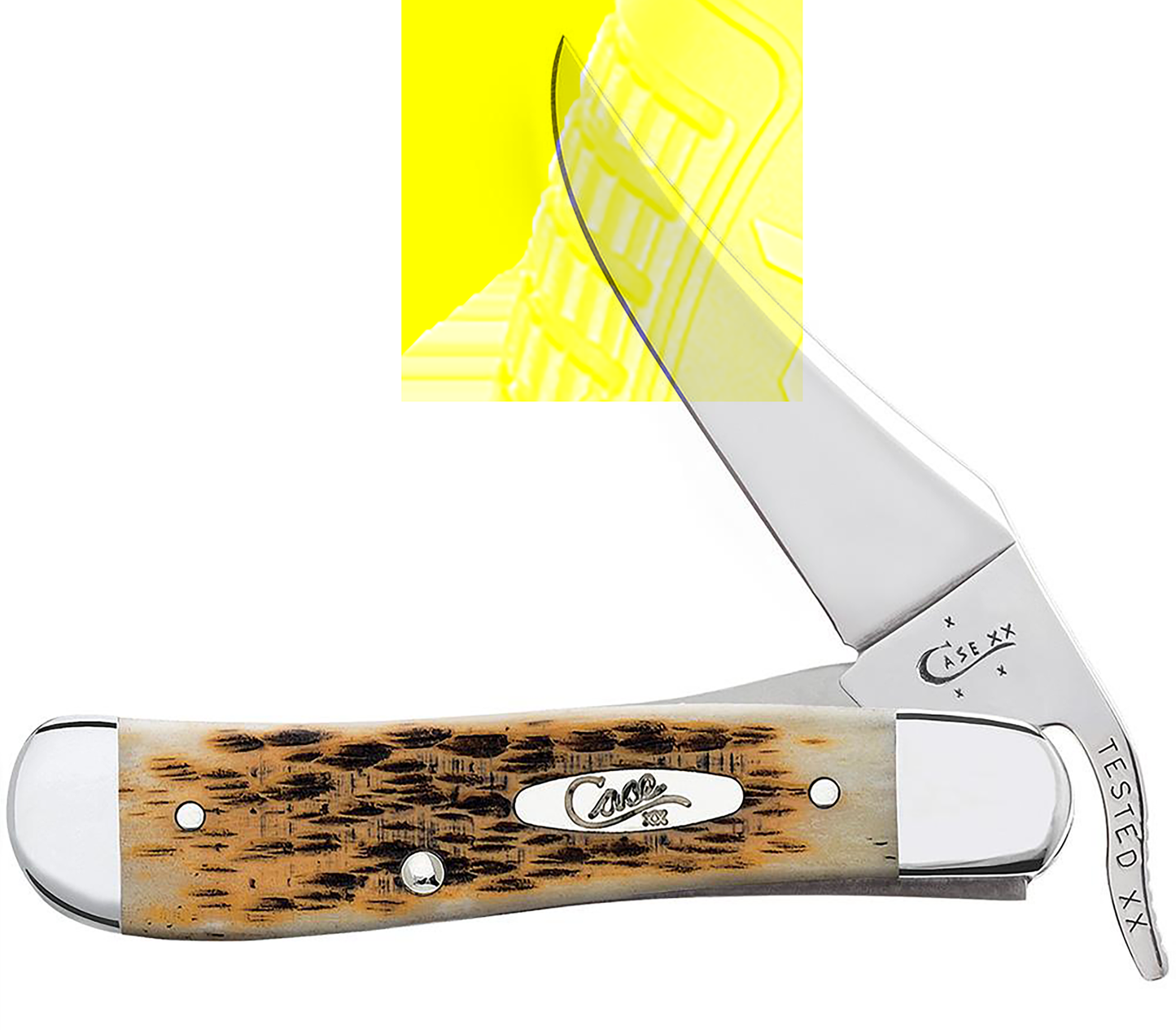 Case Russlock, Case 00260 Amber Bone Peach Seed Jig Russlock