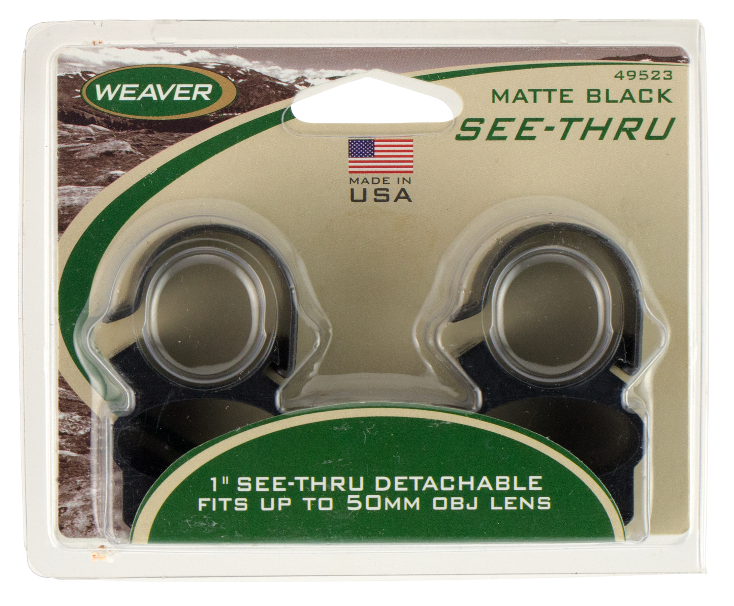 Weaver Mounts See-thru, Weav 49523 1in See Thru Rings Det Mat