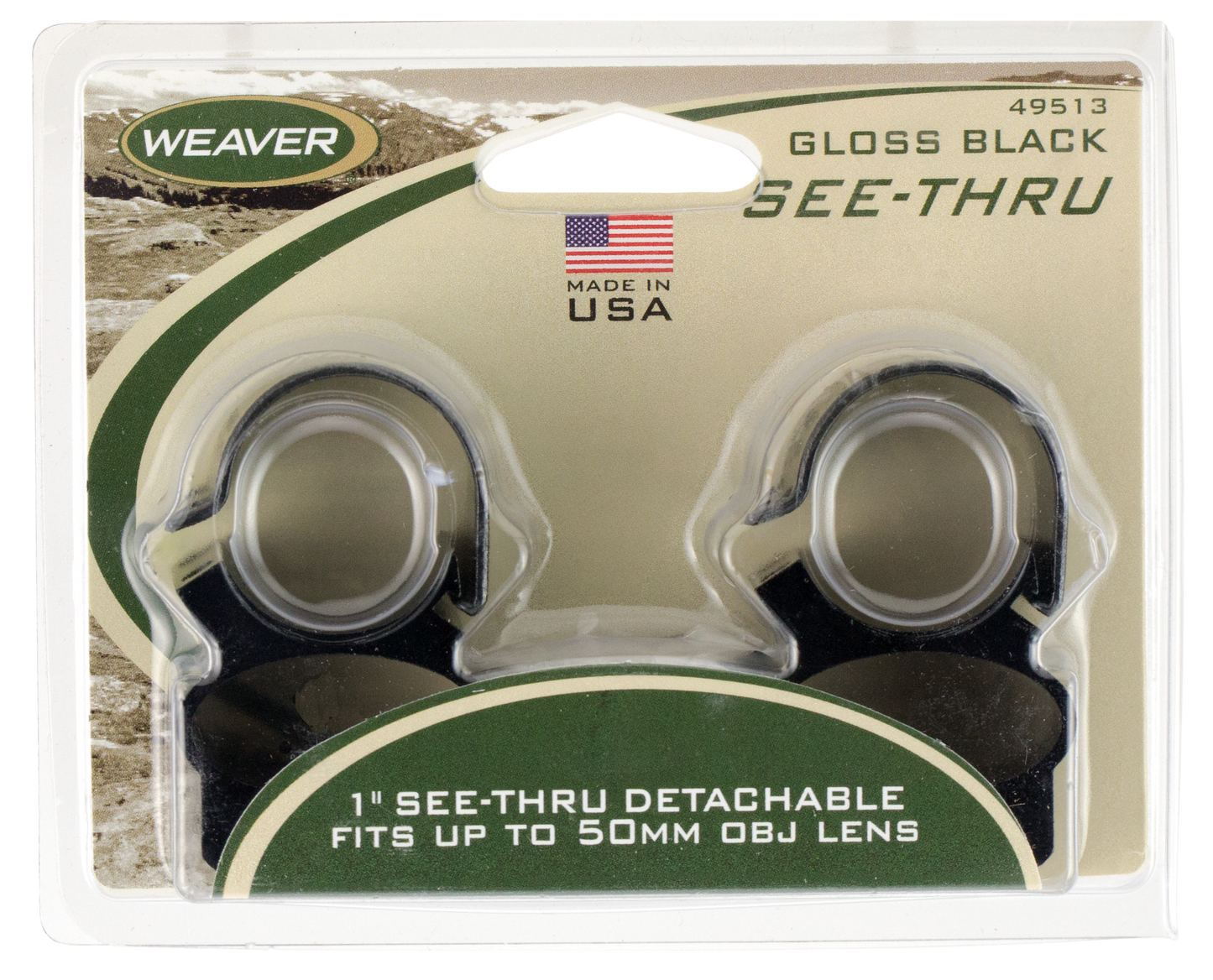 Weaver Mounts See-thru, Weav 49512 1in See Thru Extrgs Detach