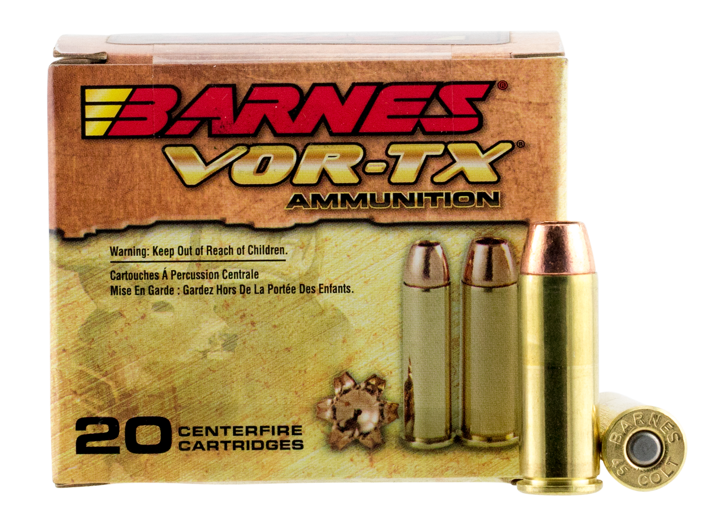 Barnes Bullets Vor-tx, Brns 21547 Bb45clt3 45colt 200 Xpb 20/10