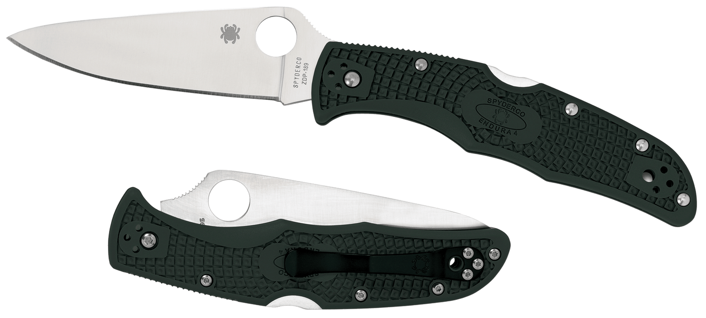 Spyderco Endura 4, Spy C10fpgr    Endura 4 Green Fg Gr/pln