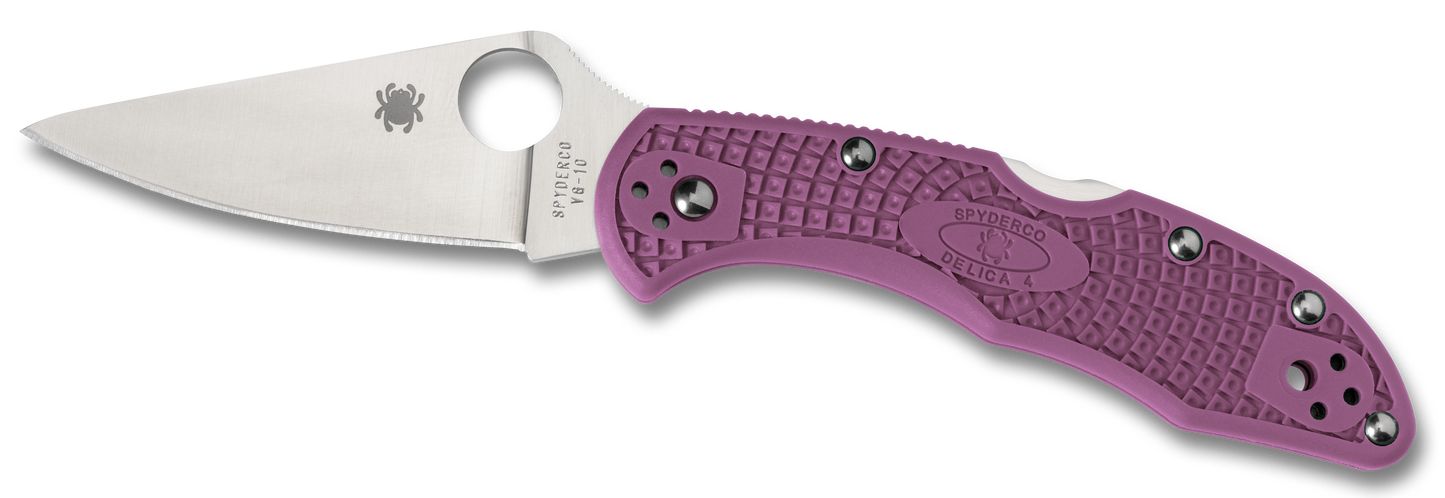 Spyderco Delica 4, Spy C11fppr Delica Flt Grnd Purple Pln