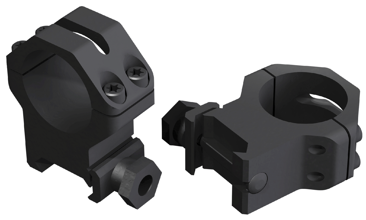 Weaver Mounts Four Hole Skeleton, Weav 48361 Tact Rings 1in High